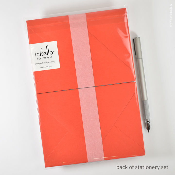 Stationery Set with Black Ladybug (