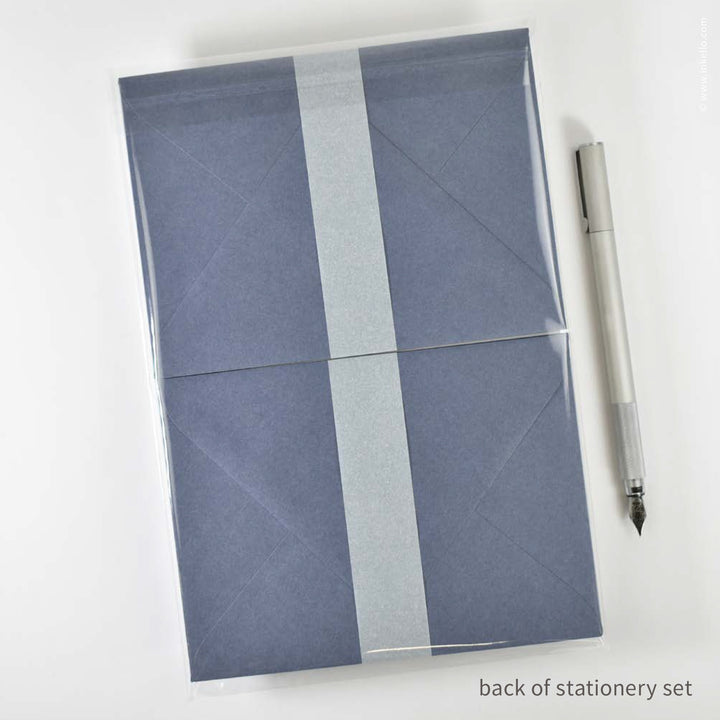 Stationery Set with Little Periwinkle Flower (
