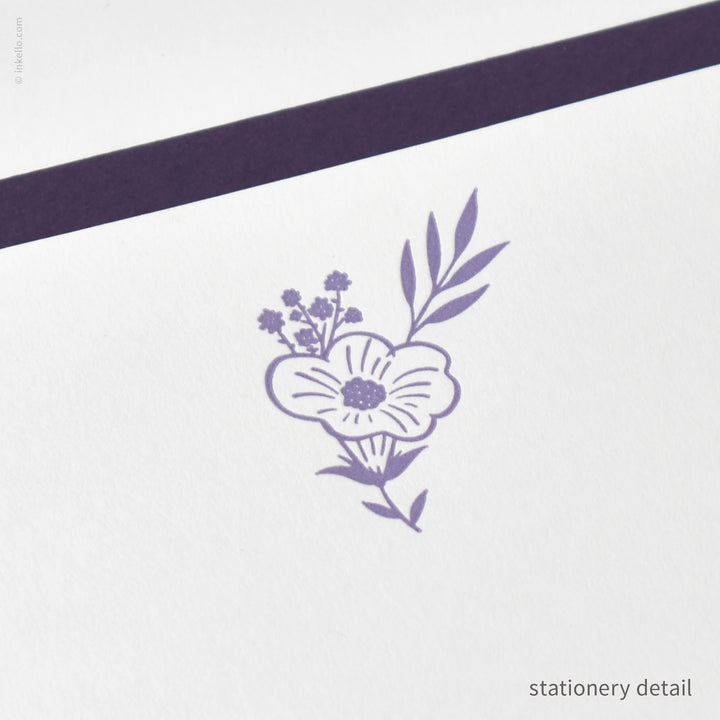 Stationery Set with Purple Bouquet (