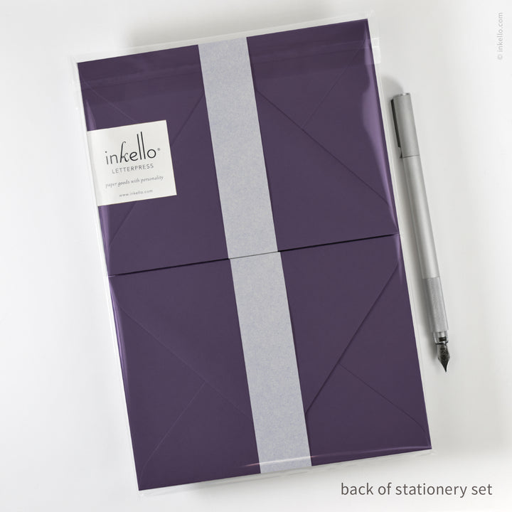 Stationery Set with Purple Bouquet (