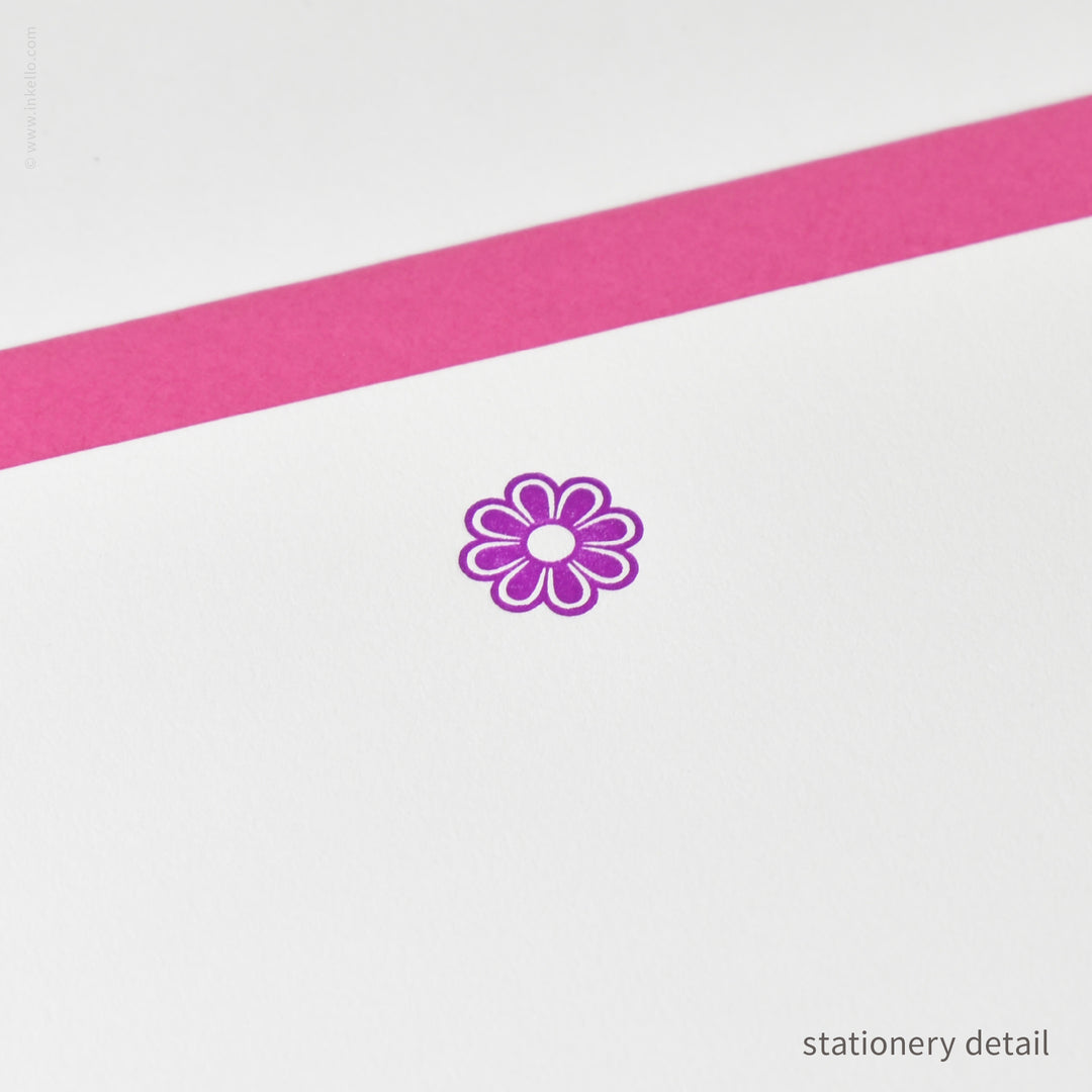 Stationery Set with Purple Flower (