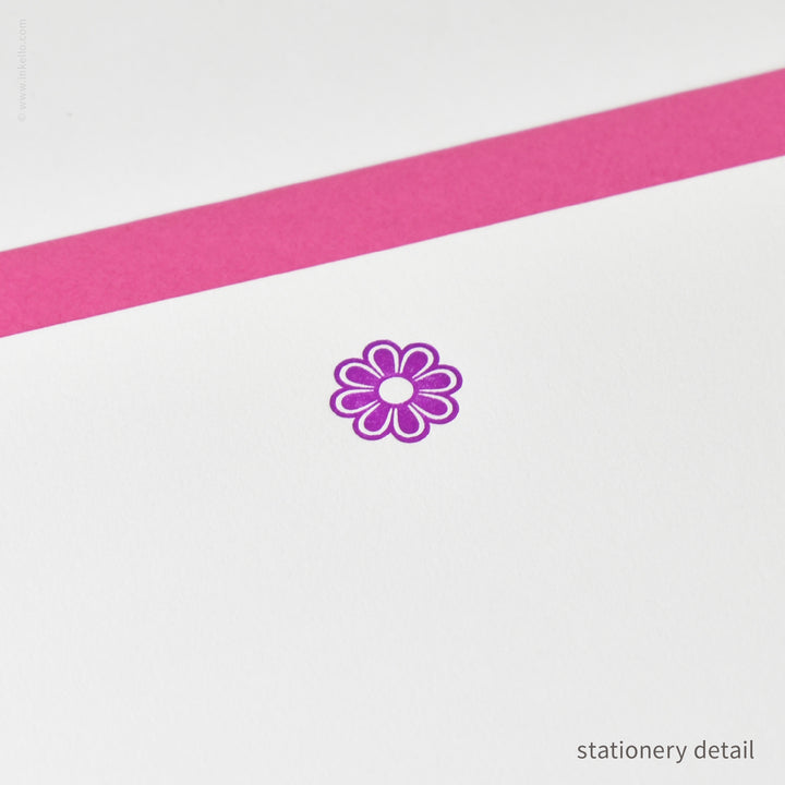 Stationery Set with Purple Flower (