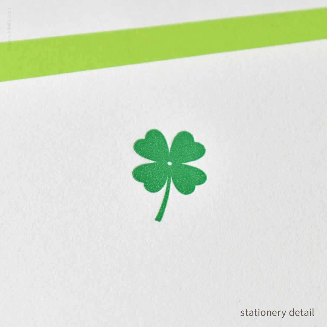 Stationery Set with Green Lucky Shamrock (