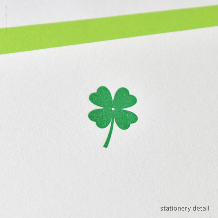 Stationery Set with Green Lucky Shamrock (