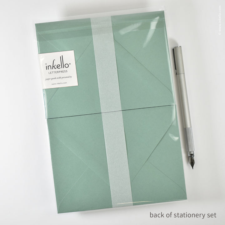 Stationery Set with Green Sprouting Plants (