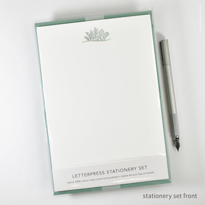 Stationery Set with Green Sprouting Plants (