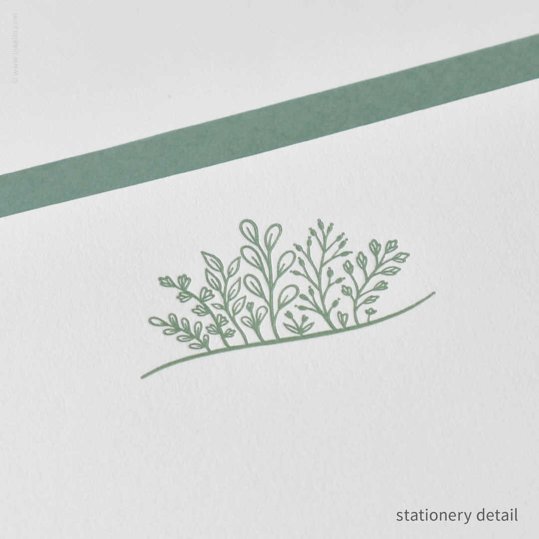 Stationery Set with Green Sprouting Plants (