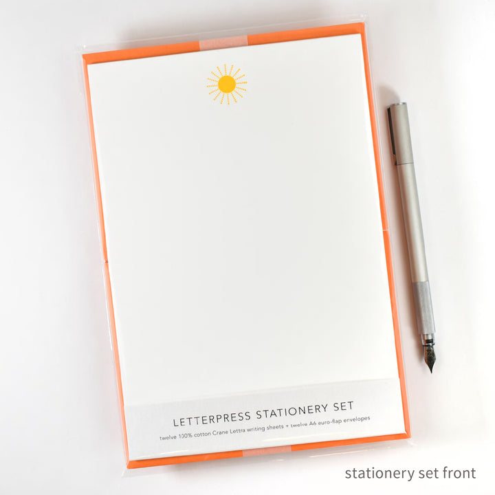 Stationery Set with Yellow Sun (