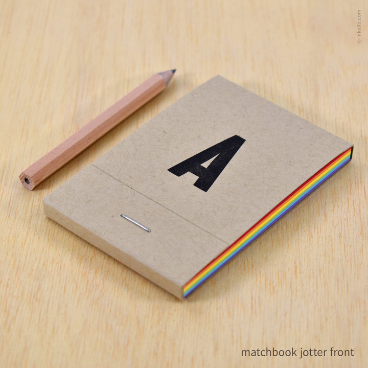 Rainbow Monogram Matchbook Jotter (