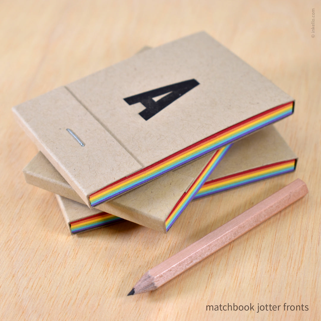 Rainbow Monogram Matchbook Jotter (