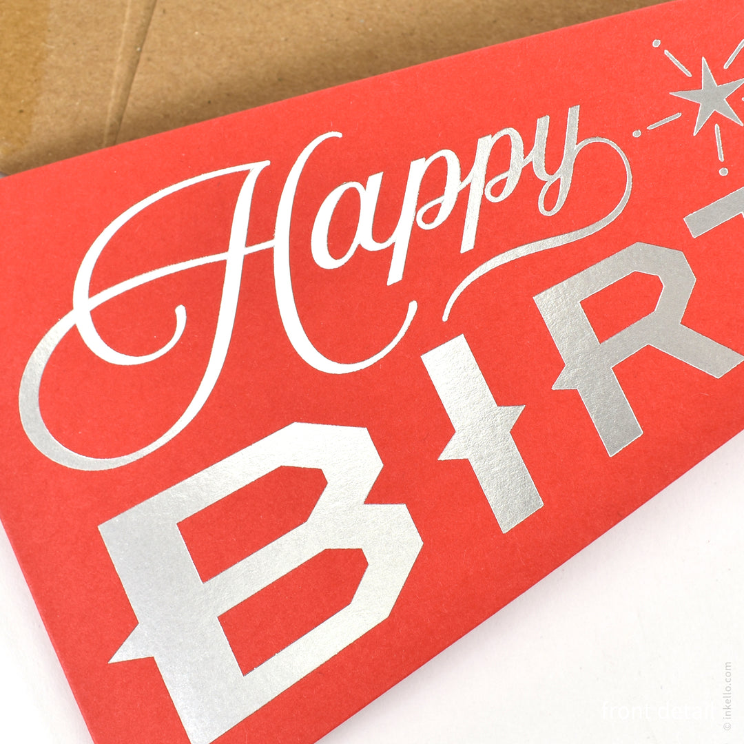 Happy Birthday Triangular Pennant Card (