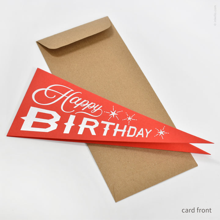Happy Birthday Triangular Pennant Card (