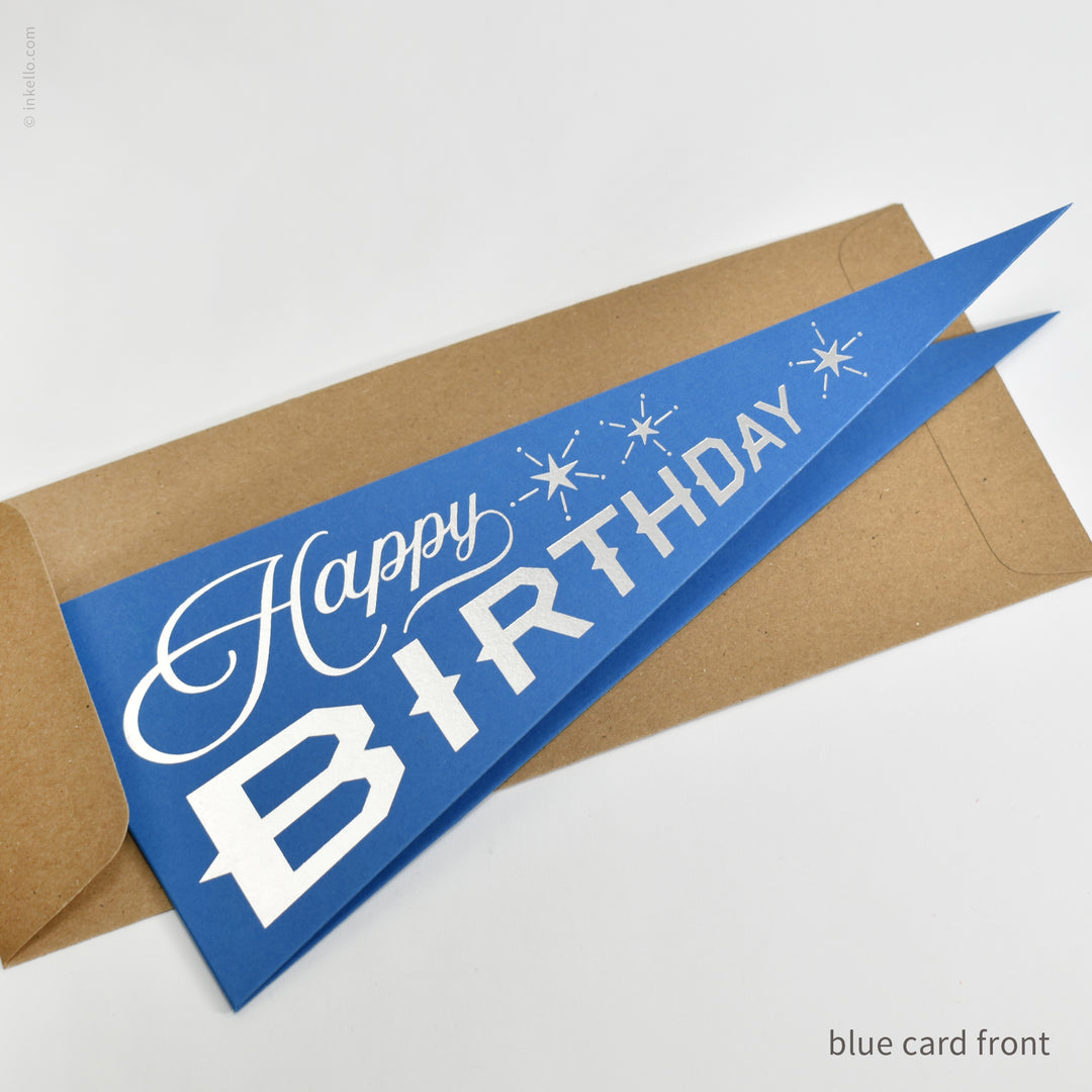 Happy Birthday Triangular Pennant Card (