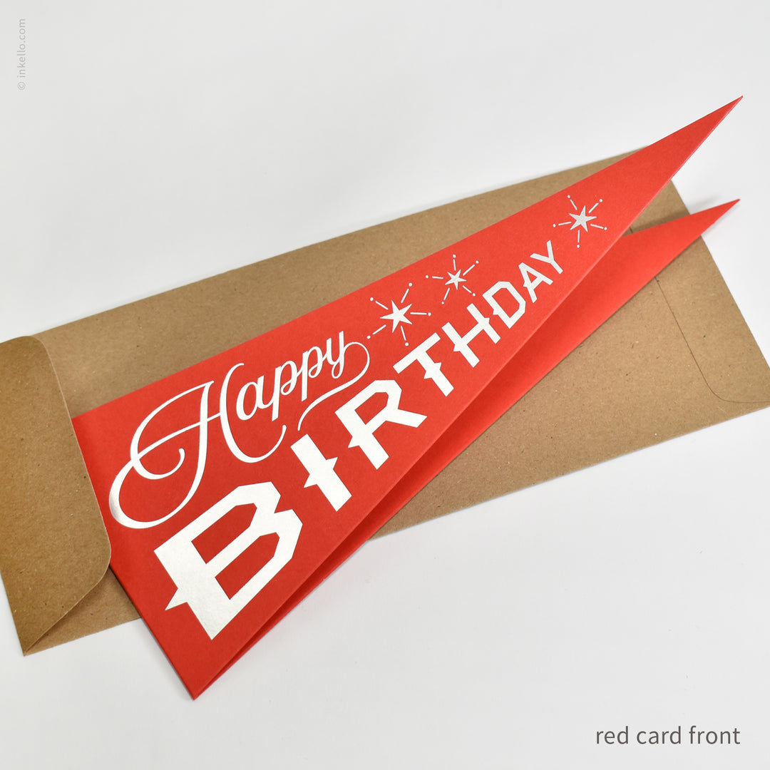 Happy Birthday Triangular Pennant Card (