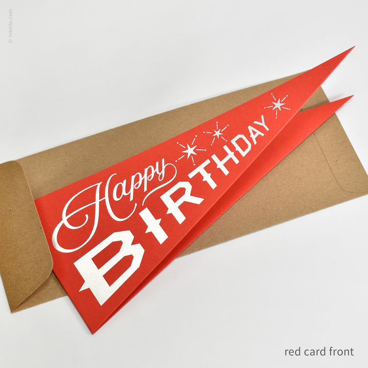 Happy Birthday Triangular Pennant Card (