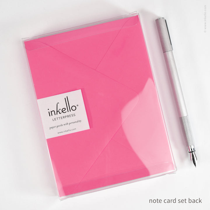 Flat Note Card Set with Black Pencil (