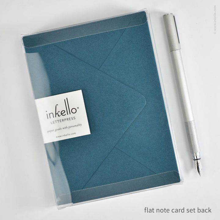 Flat Note Card Set with Bluebird (