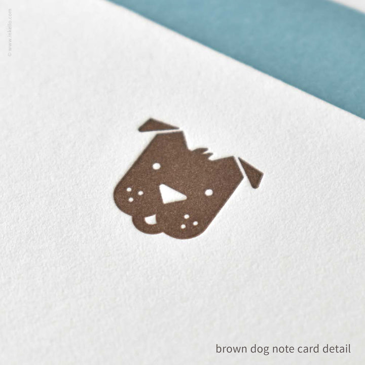 Flat Note Card Set with Brown Dog (