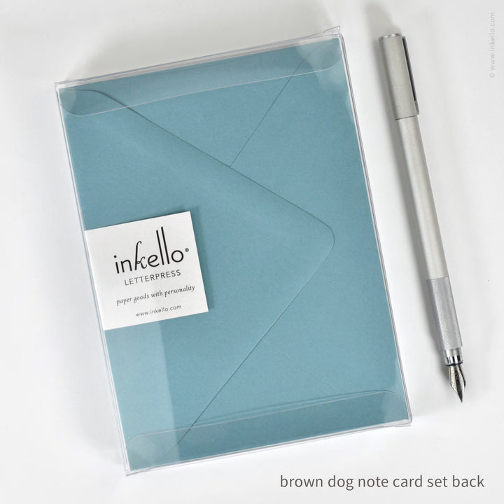 Flat Note Card Set with Brown Dog (
