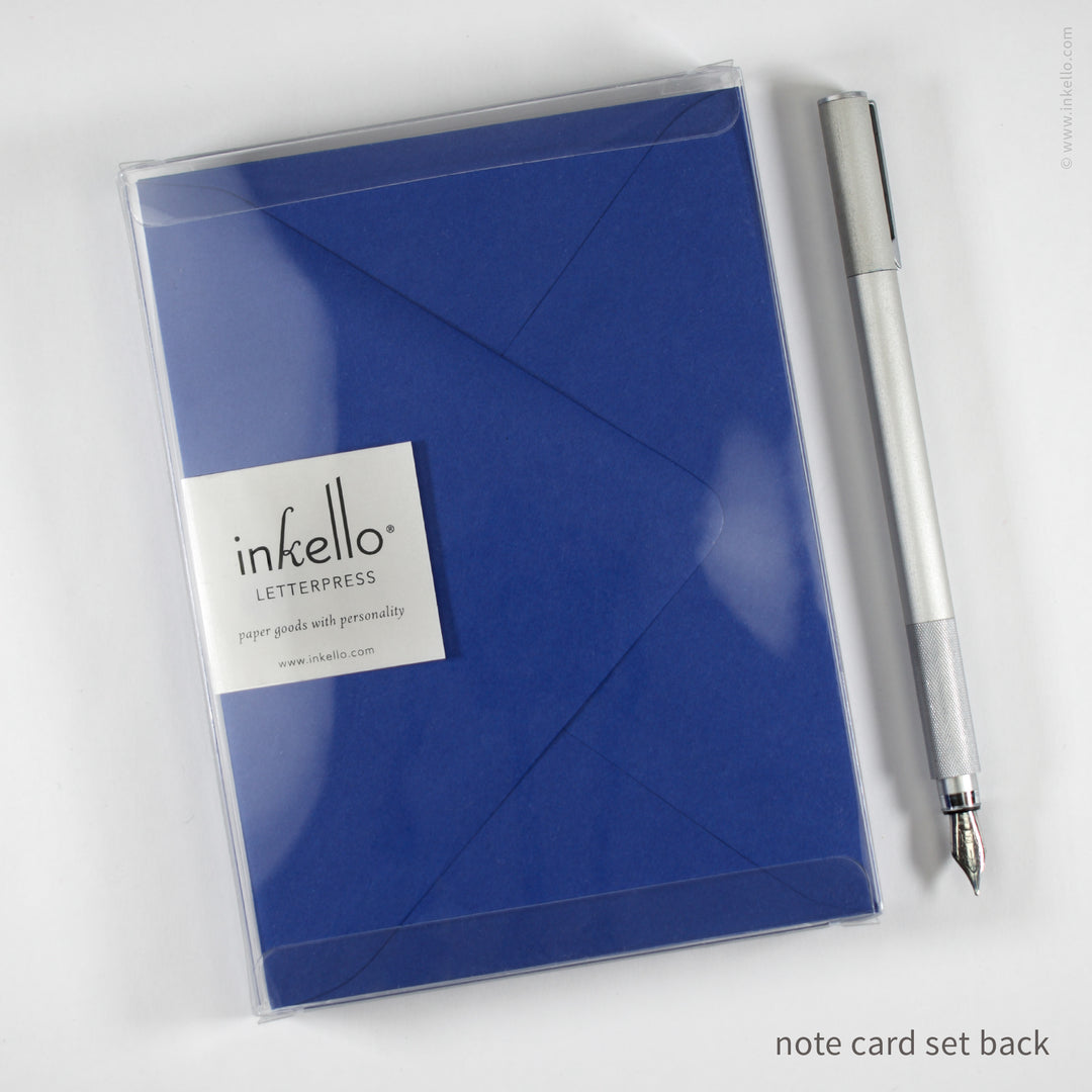 Flat Note Card Set with Gold Fleur-de-Lis (