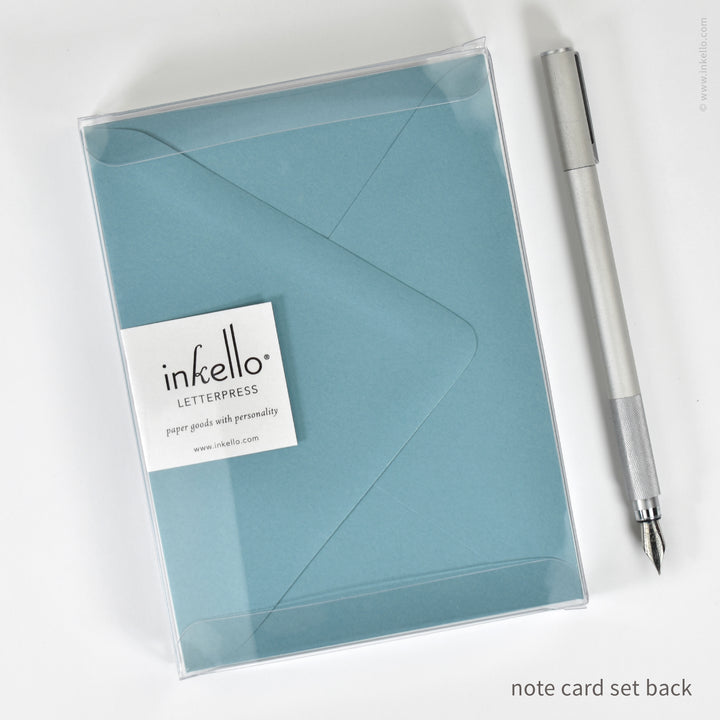 Flat Note Card Set with Ginger Cat (