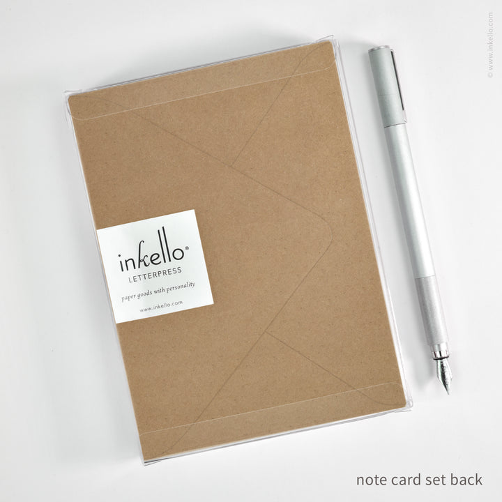 Flat Note Card Set with Ginkgo Leaf (