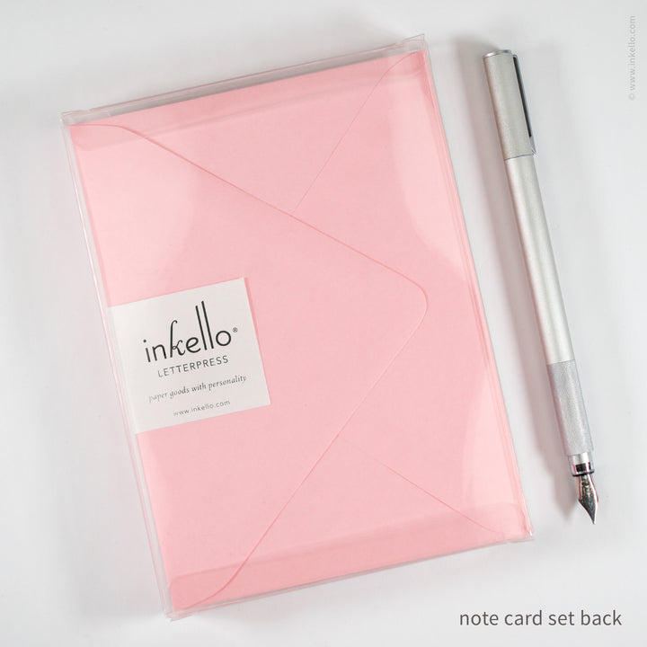 Flat Note Card Set with Gold Gem (