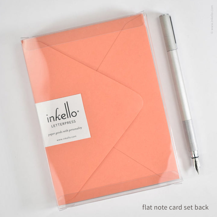Flat Note Card Set with Happy Cactus (