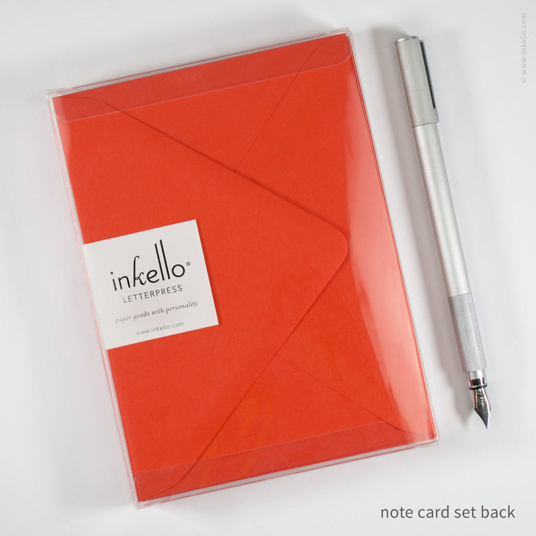 Flat Note Card Set with Black Ladybug (