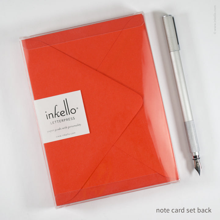 Flat Note Card Set with Black Ladybug (