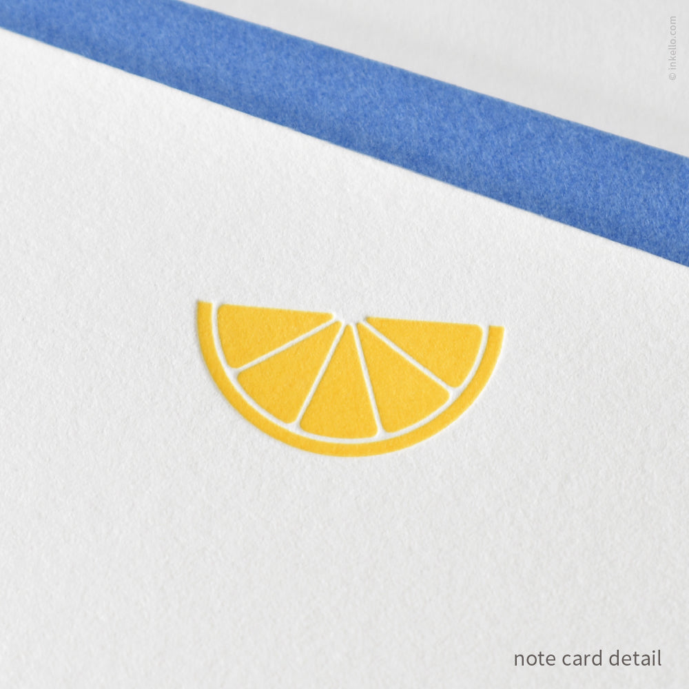 Flat Note Card Set with Lemon Slice (