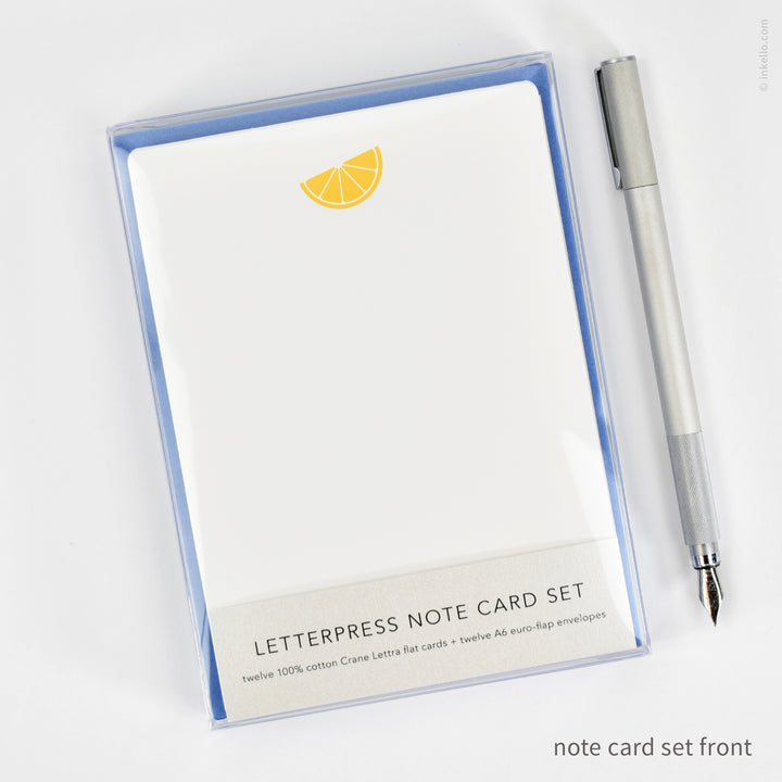 Flat Note Card Set with Lemon Slice (