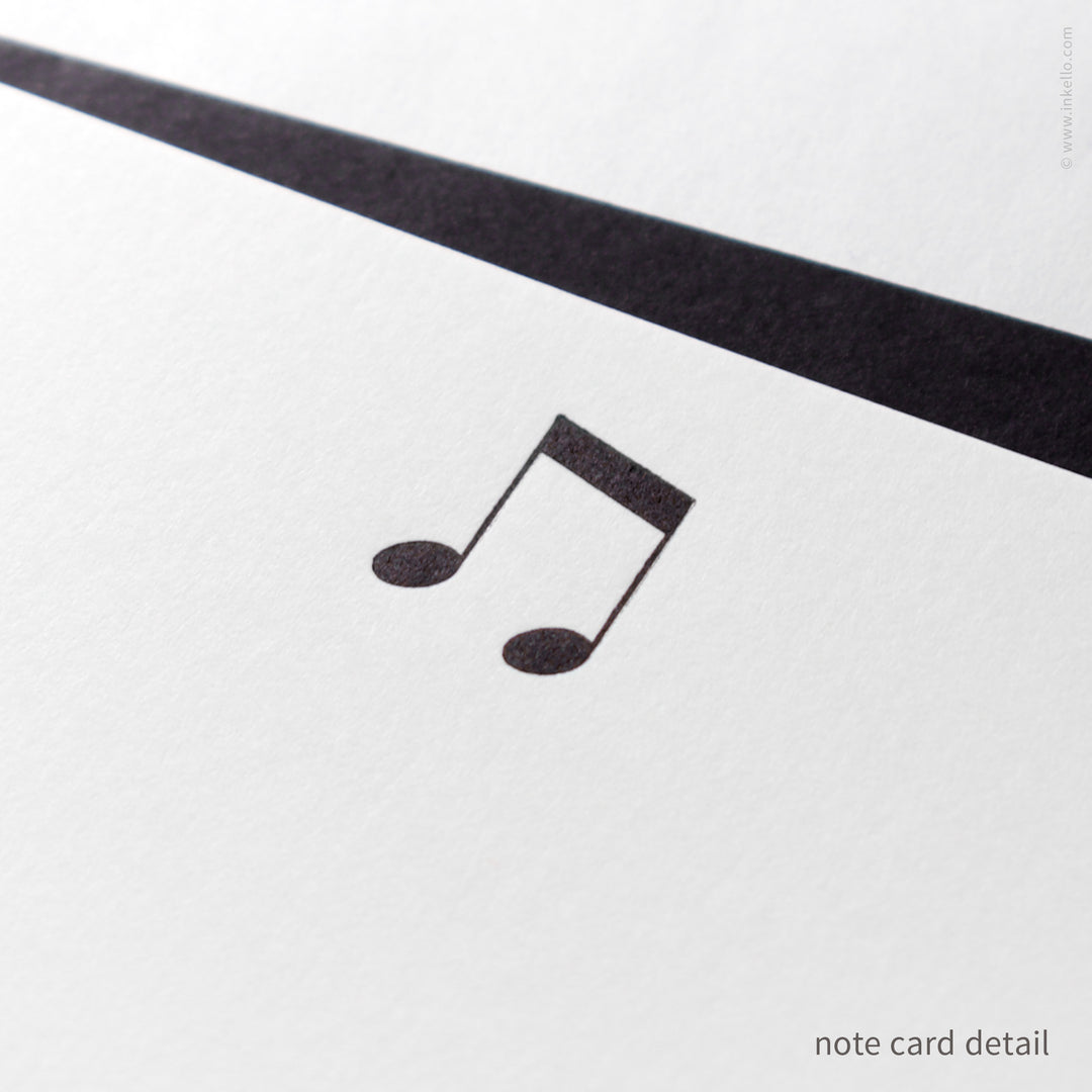 Flat Note Card Set with Music Notes (