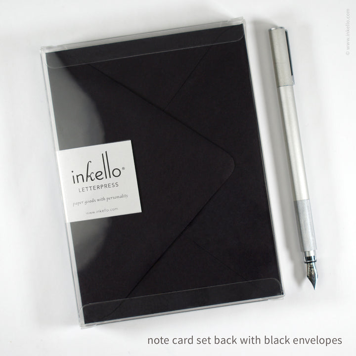 Flat Note Card Set with Music Notes (