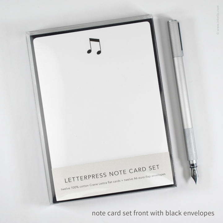 Flat Note Card Set with Music Notes (