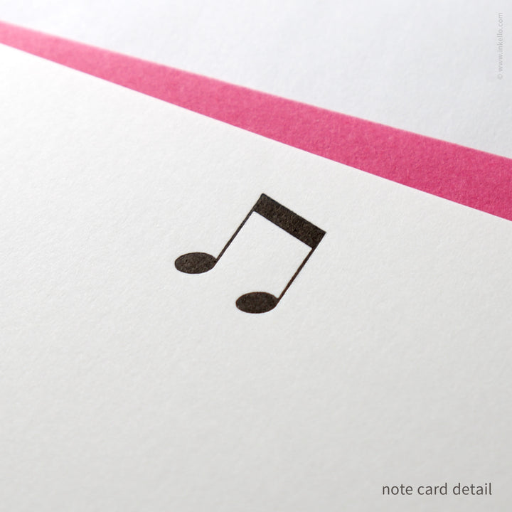 Flat Note Card Set with Music Notes (
