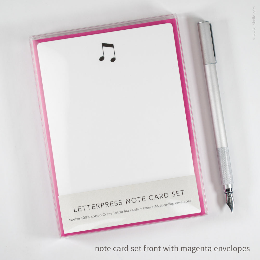 Flat Note Card Set with Music Notes (