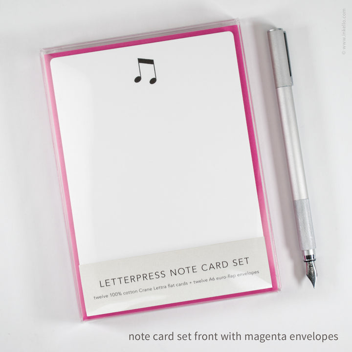 Flat Note Card Set with Music Notes (