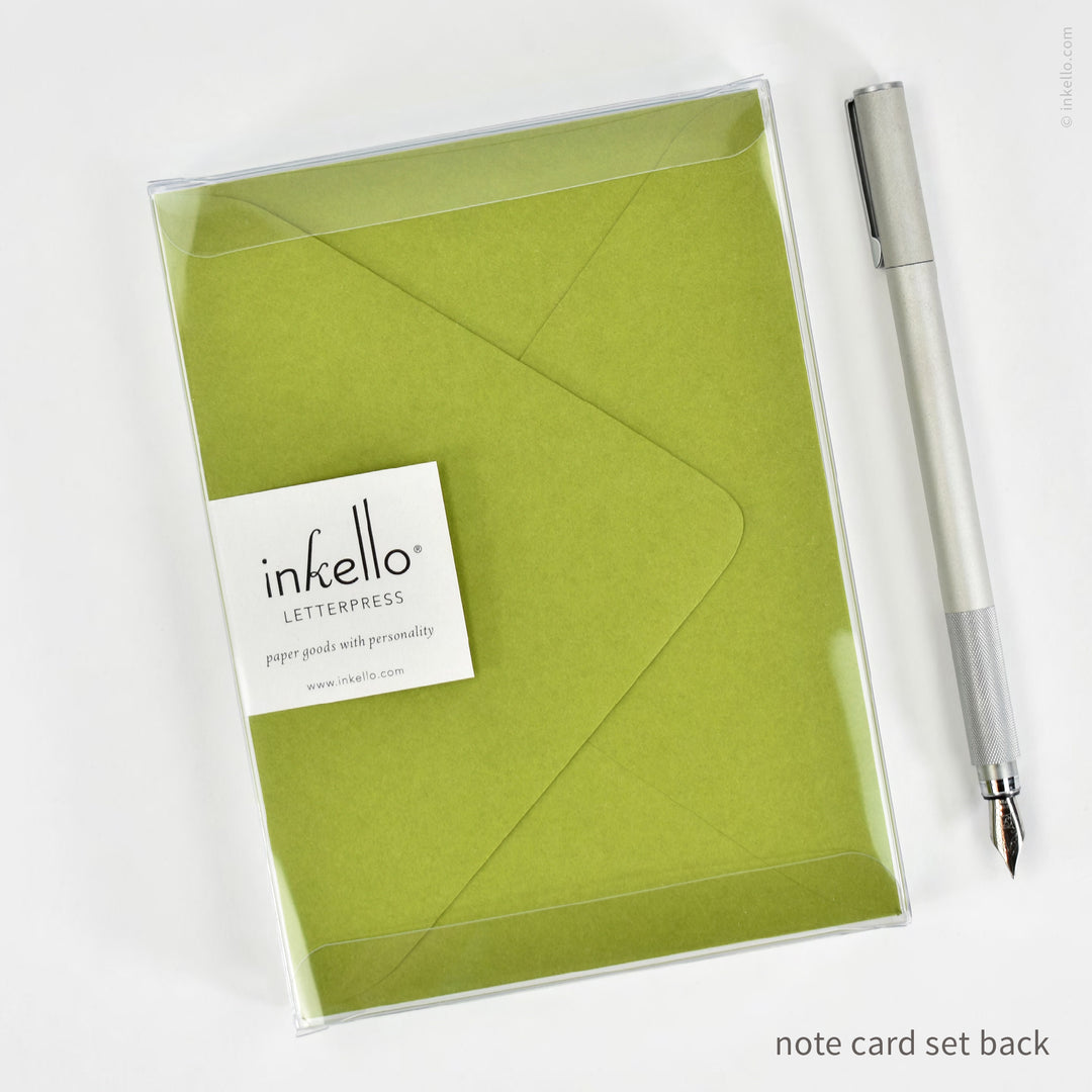 Flat Note Card Set with Red Mushroom &amp; Tiny Bug (