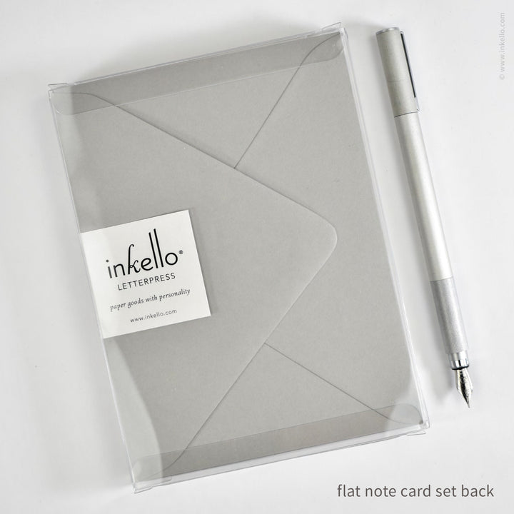 Flat Note Card Set with Red Robot (
