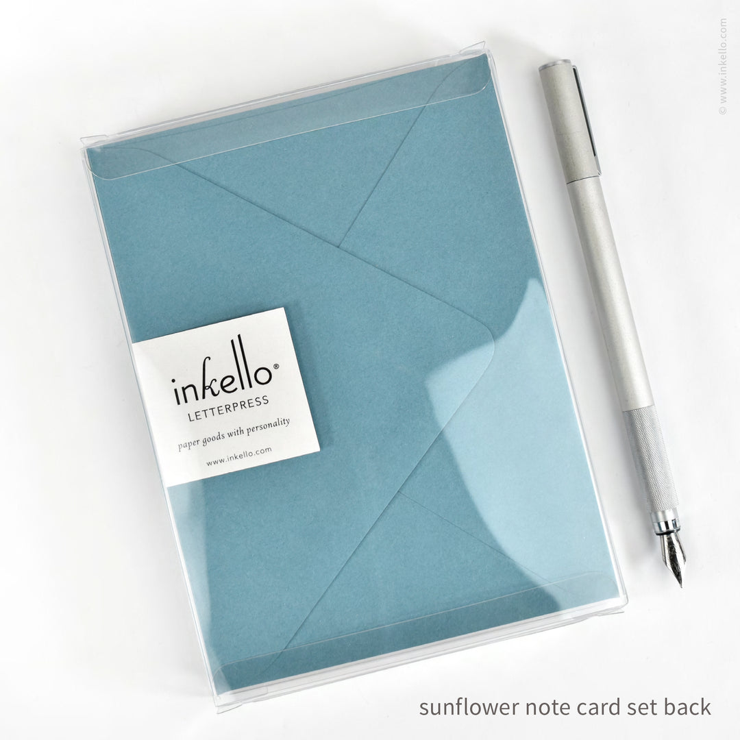 Flat Note Card Set with Sunflower (