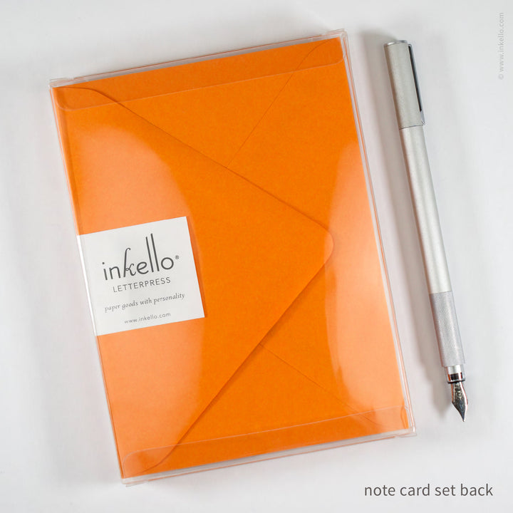 Flat Note Card Set with Yellow Sun (