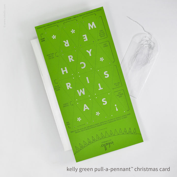 Merry Christmas Pull-A-Pennant™ Greeting Card (