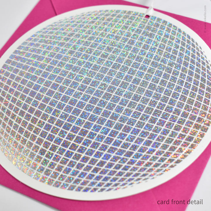 Disco Ball Hangable Birthday Card (