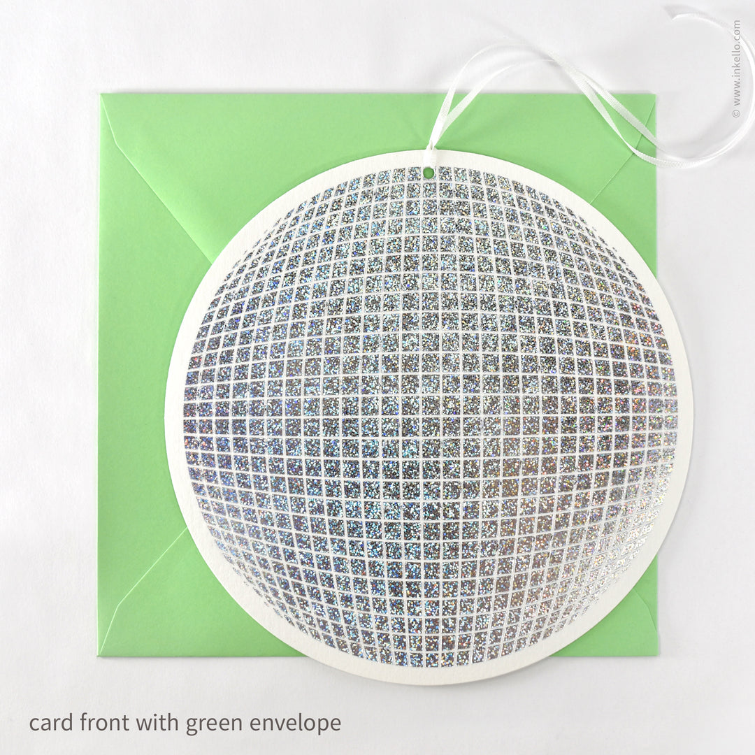 Disco Ball Hangable Birthday Card (