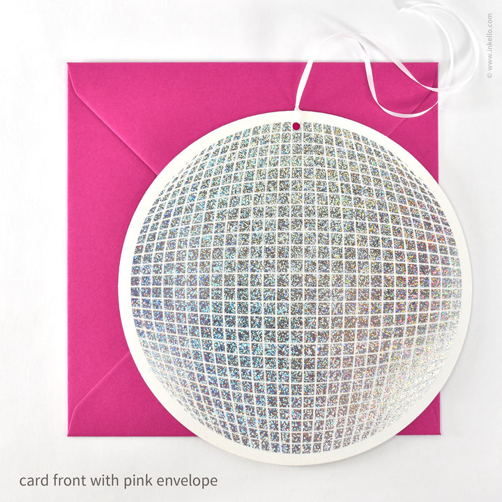 Disco Ball Hangable Birthday Card (