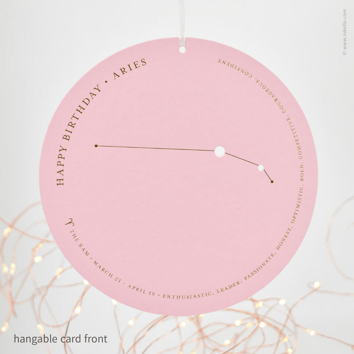 Set of 12 Zodiac Birthday Constellation Cards (
