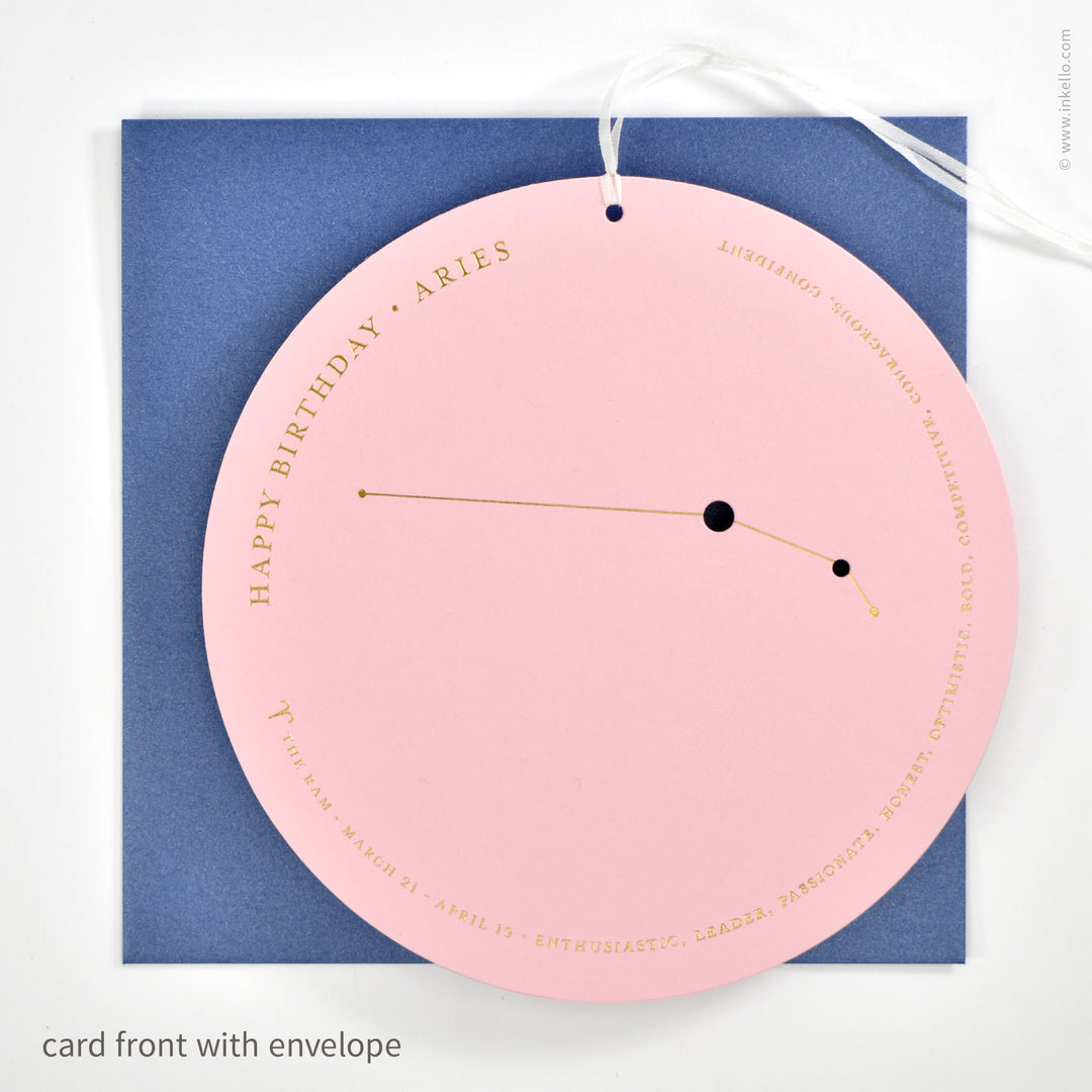 Aries Birthday Zodiac Constellation Card (