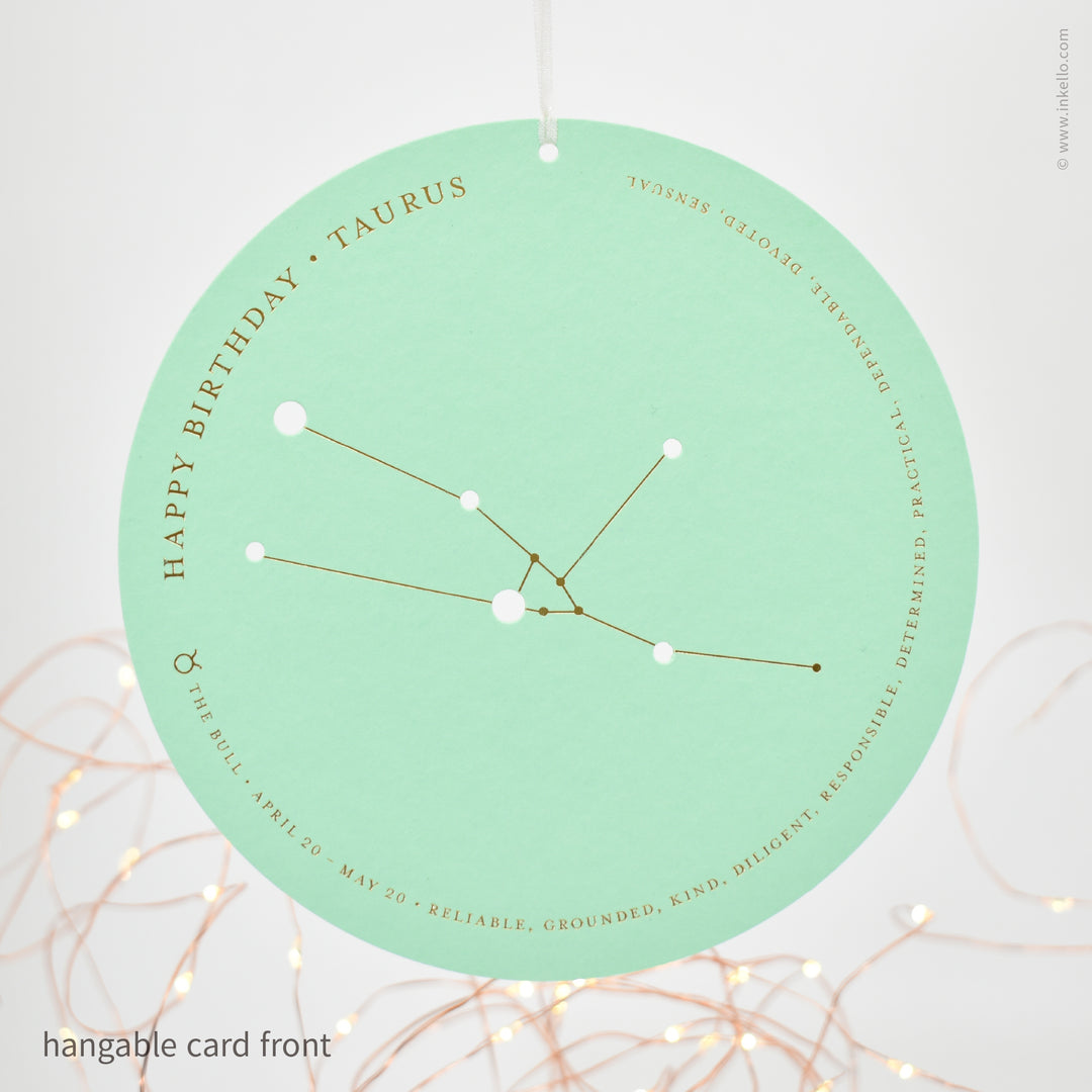 Set of 12 Zodiac Birthday Constellation Cards (
