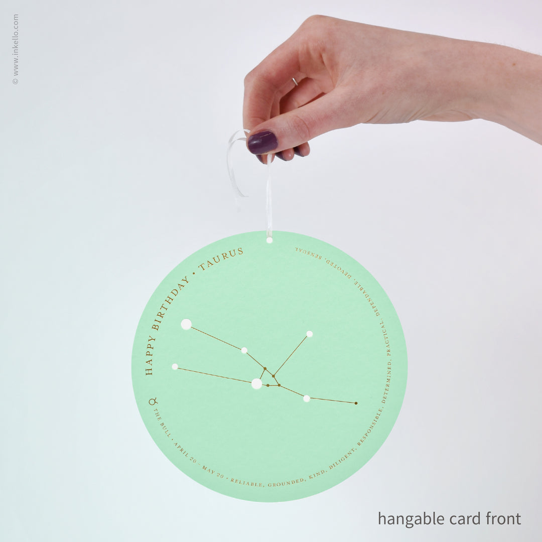 Taurus Birthday Zodiac Constellation Card (